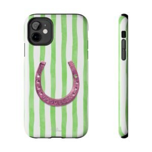 Green stripes horse phone case