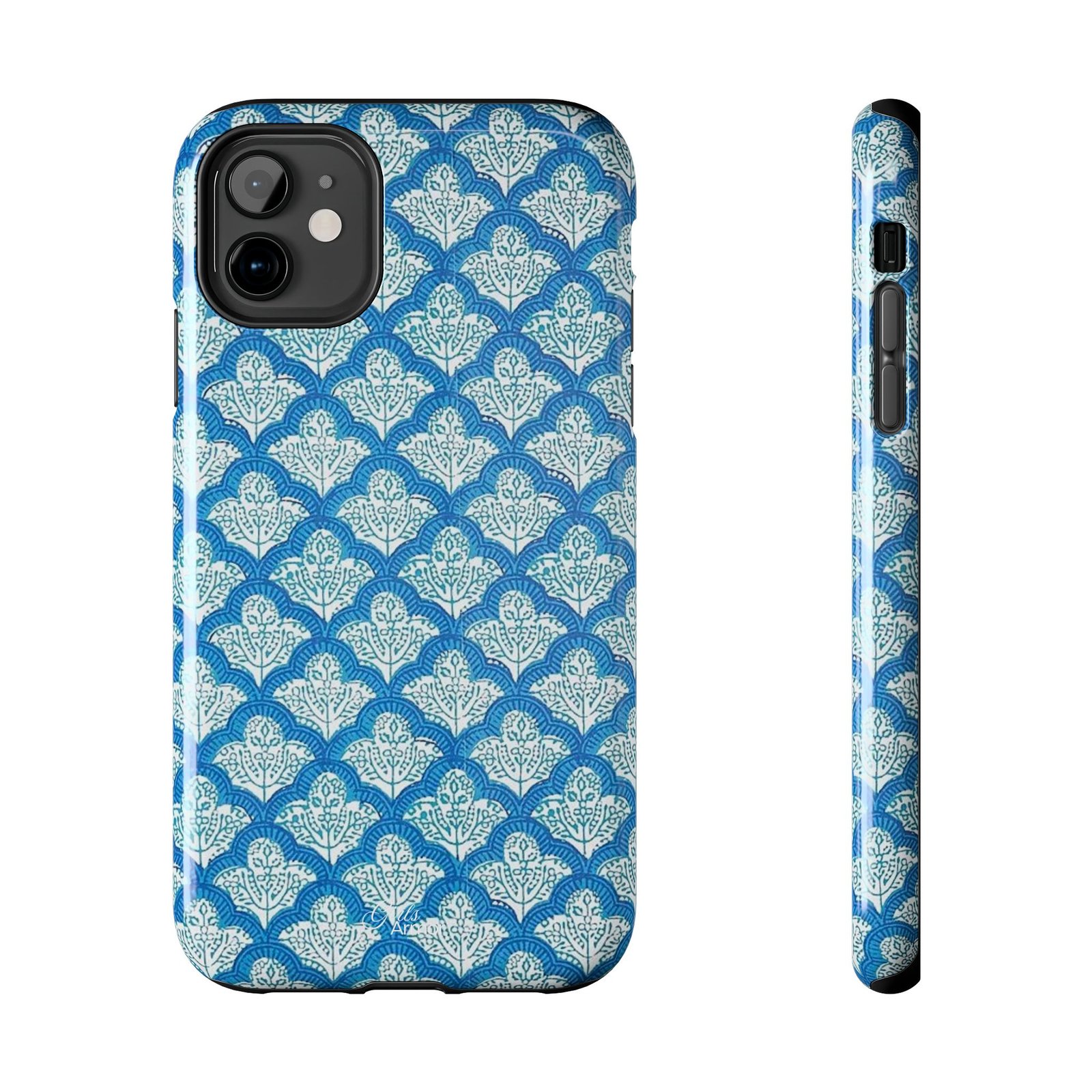 Blue and white phone case